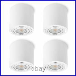 4 Piece Wet Room Spot Construction Spotlight in White IP44 with LED GU10 6W Neutral White