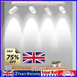 4 Way Ceiling Spotlight Adjustable Kitchen Bar Spot Light LED GU10 Bulbs Lamp UK