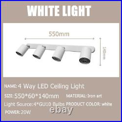 4 Way Ceiling Spotlight Adjustable Kitchen Bar Spot Light LED GU10 Bulbs Lamp UK
