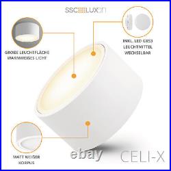 4er Set LED Building Heater Flat Celi-x ROUND & WHITE with 5,5W Warm White GX53 LED