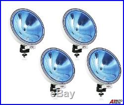4x 12v / 24v 9 Inch Round Blue Lens Narrow Pencil Beam Fog Spot Lights Lamps