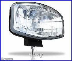 4x 12v 9.5 Jumbo Oval Black ABS Spot Lamp + LED 4x4 Van Pickup Light
