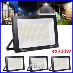4x 300W LED Floodlight Spot Light Security Flood Lights Outdoor Garden Lamp IP65