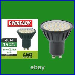 50x 3W (=35W) LED GU10 Eveready 3000K Warm White Reflector Spot Light Bulb Lamp