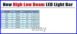 52 LED Light Bar Hi-Low Spot Beam Work Lamp 9D For Suv Truck Atv 4X4 12V 24V