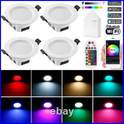 5W LED Downlight Round Ceiling Light Panel Light RGB Bluetooth+Remote Control UK