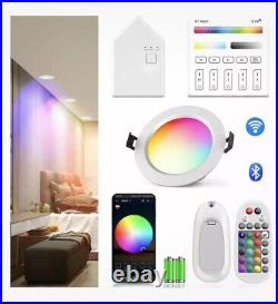 5W Smart APP RGB Slim Recessed LED Ceiling Lights Downlights Round Spot Lights