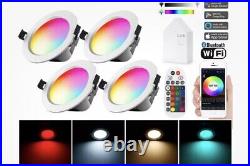 5W Smart APP RGB Slim Recessed LED Ceiling Lights Downlights Round Spot Lights