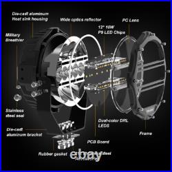5/7/9inch LED Round CLEAR LENS DRIVING LIGHTS SPOT LIGHTS SPOT LAMPS DRL 12V-24V