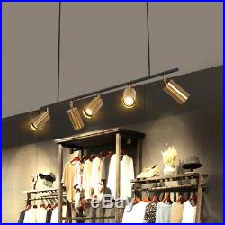 5-Light Track Light Linear Chandelier Gold Stage Spotlight Ceiling Pendant Lamp