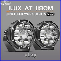 5inch Osram LED Driving Lights Spotlights Spot Round Offroad 4WD Black 4x4 Lamp