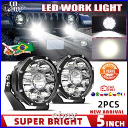 5inch Osram LED Driving Lights Spotlights Spot Round Offroad 4WD Black 4x4 Lamp