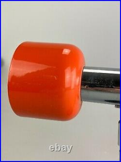 60er 70er Jahre Wandleuchte Wandlampe Staff Spotlight Metall Orange Chrome 60s