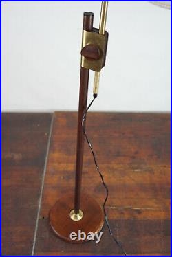 60er Vintage Stehlampe Leselampe Holz Spot Leuchte Lampe Strahler Messing