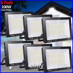 6X 100W LED Floodlight Spot Light Security Flood Lights Outdoor Garden Wall Lamp