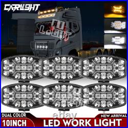 6X 12V 24V 10 Jumbo Oval LED Spot Lamp Dual White & Amber DRL Driving Lights 6X 12V 24V 10 Jumbo Oval LED Spot Lamp Dual White & Amber DRL Driving Lights