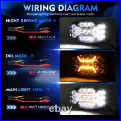 6X 12V 24V 10 Jumbo Oval LED Spot Lamp Dual White & Amber DRL Driving Lights 6X 12V 24V 10 Jumbo Oval LED Spot Lamp Dual White & Amber DRL Driving Lights