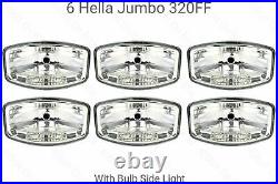 6 24v HELLA Jumbo 320 FF Spot & sidelight light/lamps Kelsa/BAR/Scania/Volvo/MAN