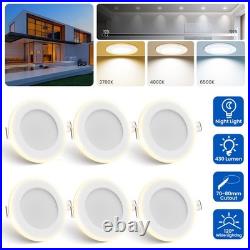 6-24x LED Recessed Ceiling Nightlight 70mm Spot 3CCT Lamp White Downlights