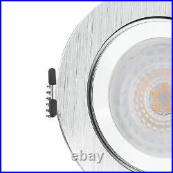6er Set RW-2 LED Recessed Light Flat Round IP44 FOURSTEP 5W Warm White Brushed
