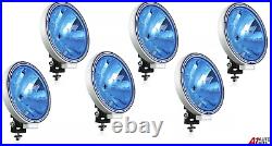 6x 12v / 24v 9 Inch Round Blue Lens Fog Spot Lights Lamps Truck Lorry Cab 4x4