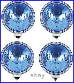 6x 12v / 24v 9 Inch Round Blue Lens Fog Spot Lights Lamps Truck Lorry Cab 4x4