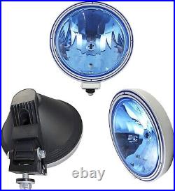 6x 12v / 24v 9 Inch Round Blue Lens Fog Spot Lights Lamps Truck Lorry Cab 4x4