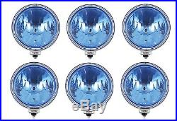 6x 12v / 24v 9 Inch Round Blue Lens Fog Spot Lights Lamps Truck Lorry Cab 4x4