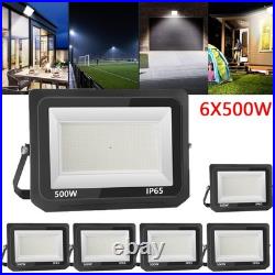 6x 500W LED Floodlight Spot Light Security Flood Lights Outdoor Garden Lamp IP65