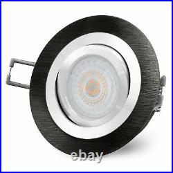6x LED Recessed Spot Swivel Black FOURSTEP 5W Warm White Dim without dimmer