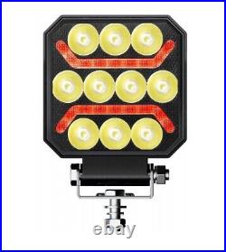 6x Led Work Spot Light Lamp White Red Light 12v 24v E-Marked 6500K Slim Design