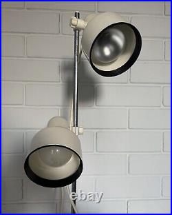 70's 80's Floor lamp reading mid century adjustable retro vintage spot white 70's 80's Floor lamp reading mid century adjustable retro vintage spot white