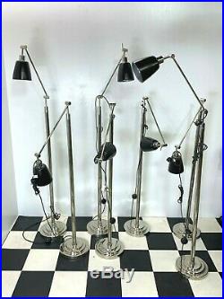 7x Chelsom stainless steel adjustable floor standing lamps reading spot lights