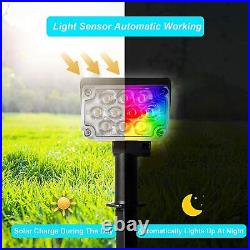 8Pcs Solar Powered LED Spot Lights Outdoor Landscape Garden Spot Light Lamp UK
