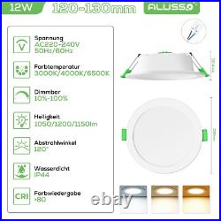 8W 10W 12W Ultra Slim Recessed Led Ceiling Lights Panel Round Dimmable Lamps UK
