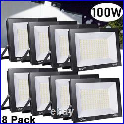 8X100W LED Floodlight Spot Light Watt Security Flood Light Outdoor Garden Lamp