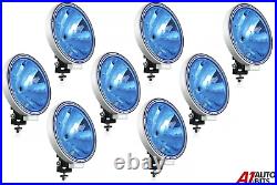 8x 12v / 24v 9 Inch Round Blue Lens Fog Spot Lights Lamps Truck Lorry Cab 4x4