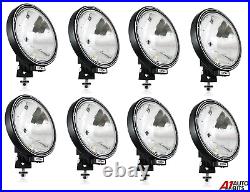 8x 12v / 24v 9 Round Fog Spotlights Spot Lamps Cab Top Bar Truck Lorry Roof