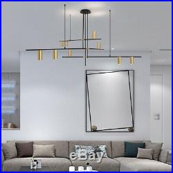 9 Lights Vintage Metal Linear LED Ceiling Lamp Gold Spotlight Adjustable Fixture