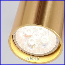 9 Lights Vintage Metal Linear LED Ceiling Lamp Gold Spotlight Adjustable Fixture