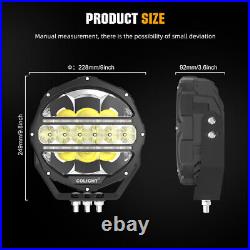 9 Round Full Led Spot Fog Drl Light Lamp Fit Scania Volvo DAF MAN Daimler Truck