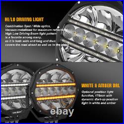 9 Round Full Led Spot Fog Drl Light Lamp Fit Scania Volvo DAF MAN Daimler Truck