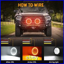9inch Round LED Work Light DRL Spot Driving Fog Lamp Offroad Truck SUV UTV 4WD