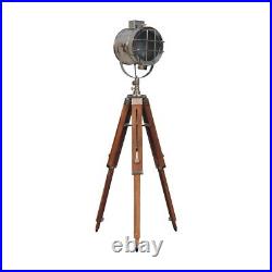 AF Range Metal Adjustable Tripod Spotlight Floor Lamp Antique Brass or Silver