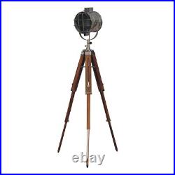 AF Range Metal Adjustable Tripod Spotlight Floor Lamp Antique Brass or Silver