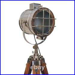 AF Range Metal Adjustable Tripod Spotlight Floor Lamp Antique Brass or Silver