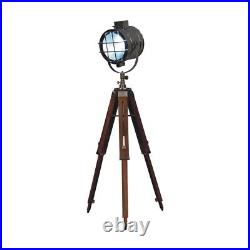 AF Range Metal Adjustable Tripod Spotlight Floor Lamp Antique Brass or Silver