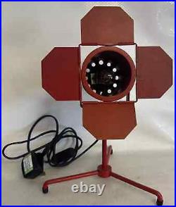 A Vintage Retro Red Adjustable Tripod Table Spotlight Lamp