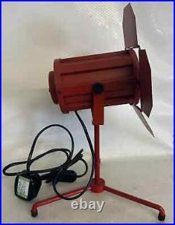 A Vintage Retro Red Adjustable Tripod Table Spotlight Lamp