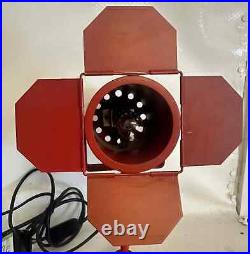 A Vintage Retro Red Adjustable Tripod Table Spotlight Lamp